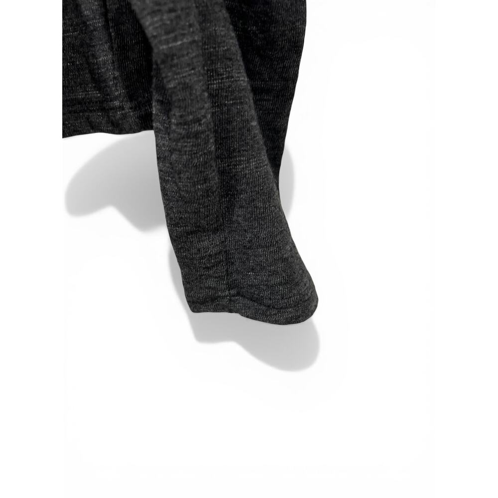 Free People We The Free Natasha Top XL Gray Slub Knit Ruched Long Sleeve Boho - Picture 7 of 12